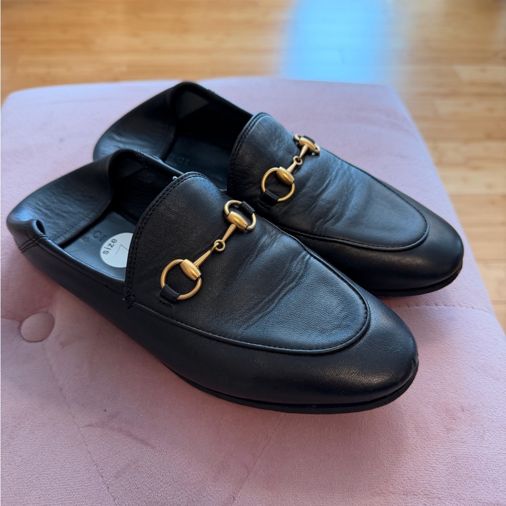 Gucci Brixton Black Leather Loafers